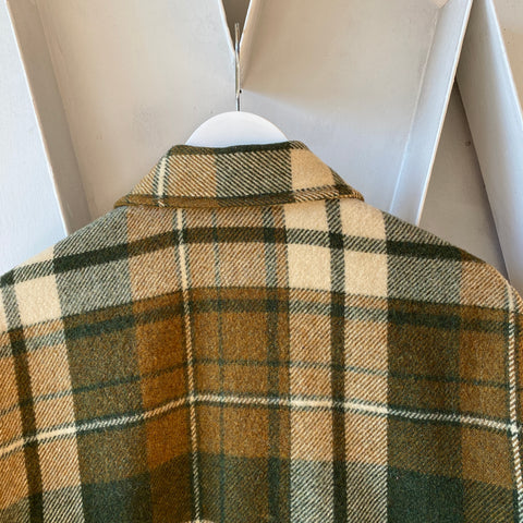 70's Green Flannel Jacket - Medium