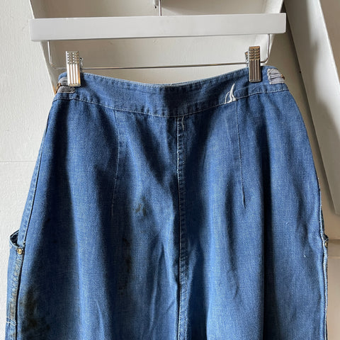 50’s Side Zip Denim Work Pants - 26-35” x 25”