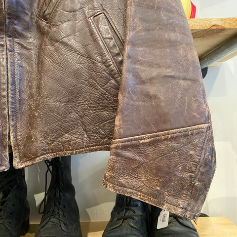 50’s Worn Leather Jacket - Large