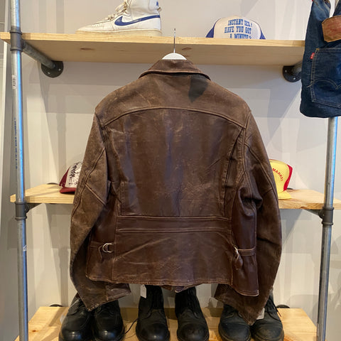 50’s Worn Leather Jacket - Large