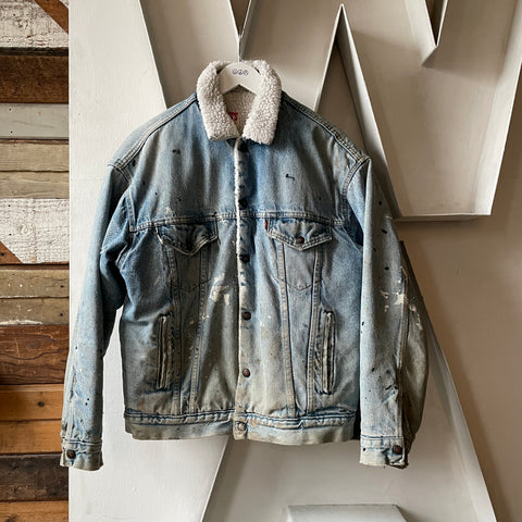 80’s Paint Splattered Levi’s Sherpa - Medium