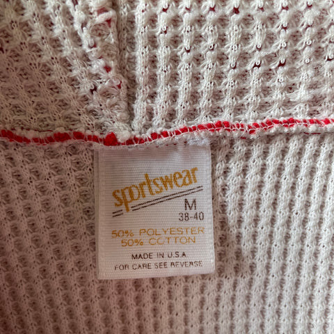 70’s Red Thermal Lined Zip Hoodie - Medium