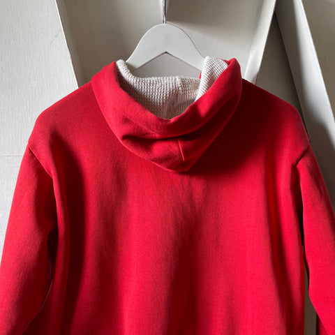 70’s Red Thermal Lined Zip Hoodie - Medium