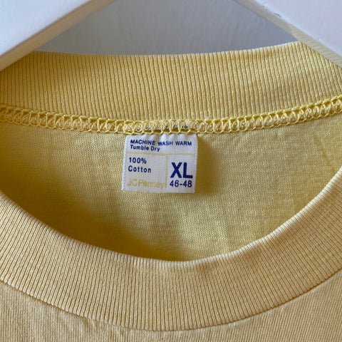 80’s Towncraft Faded Lemon Pocket Tee - Large