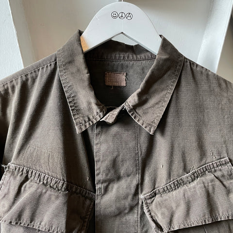 60’s Military Black Overdyed Poplin Jacket - Medium