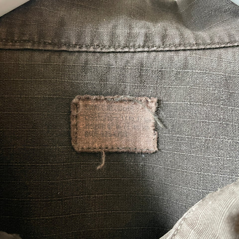 60’s Military Black Overdyed Poplin Jacket - Medium