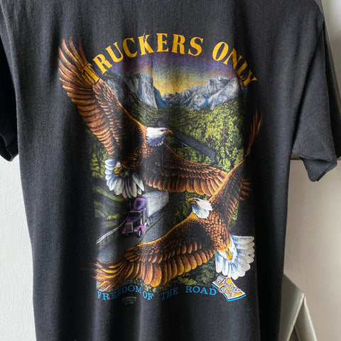 80's Truckers Only 3D Emblem Tee - Medium