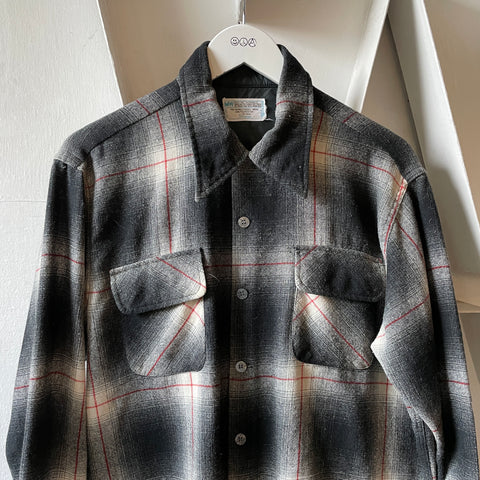 70’s JC Penney Shadow Plaid Loop Collar - Large