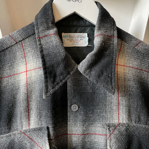 70’s JC Penney Shadow Plaid Loop Collar - Large