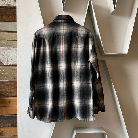 70’s JC Penney Shadow Plaid Loop Collar - Large