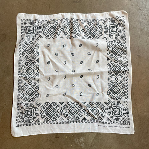 80’s White Colorfast Bandana - OS