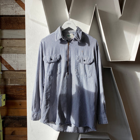 80’s Key Half Zip Work Shirt - Large