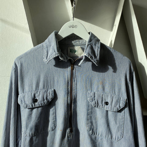 80’s Key Half Zip Work Shirt - Large