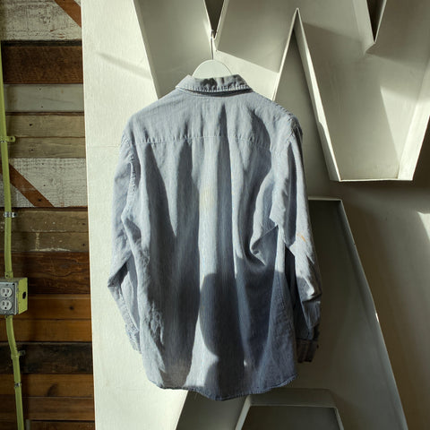 80’s Key Half Zip Work Shirt - Large