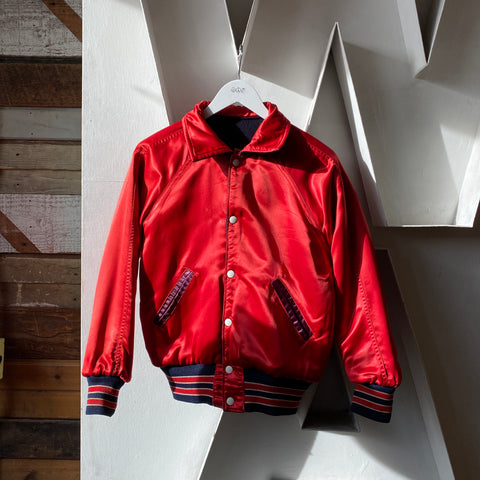 50's Reversible Wool & Satin Varsity Jacket - Medium