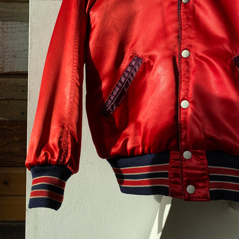 50's Reversible Wool & Satin Varsity Jacket - Medium