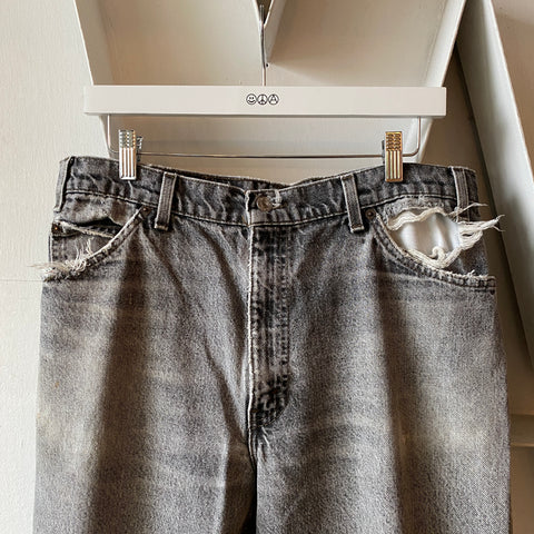 90's Orange Tab Black Jeans - 34" x 31"
