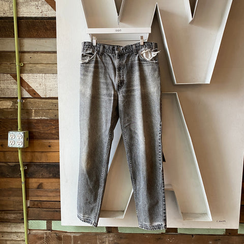90's Orange Tab Black Jeans - 34" x 31"
