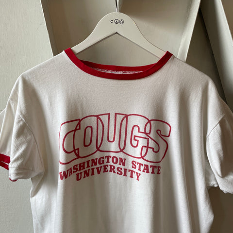 70’s WSU Cougars Blue Bar Ringer Tee - Large