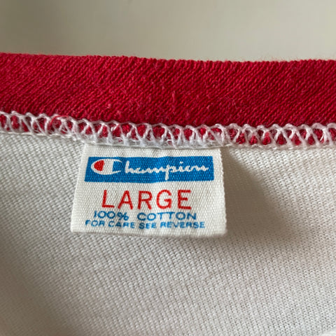 70’s WSU Cougars Blue Bar Ringer Tee - Large