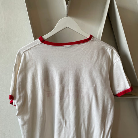 70’s WSU Cougars Blue Bar Ringer Tee - Large