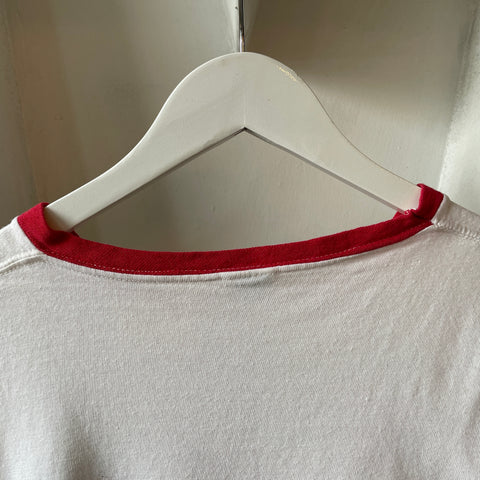 70’s WSU Cougars Blue Bar Ringer Tee - Large