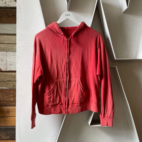60’s Faded Thermal Lined Zip Hoodie - Medium