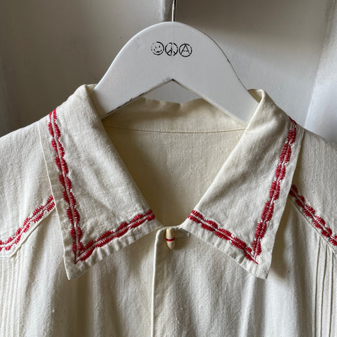 60's Embroidered Canvas Jacket - XL