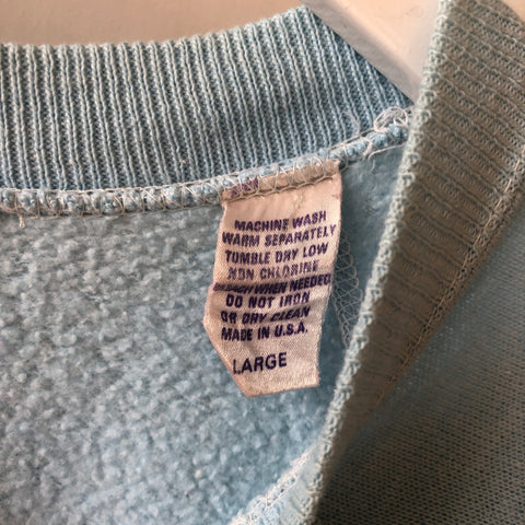 80's Blue Raglan Sweat - Large