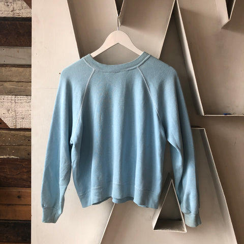 80's Blue Raglan Sweat - Large