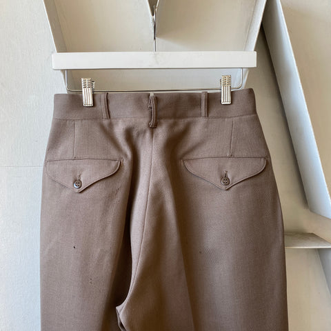 50's Gabardine Officer Trousers - 28” x 31”