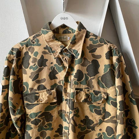 70's LL Bean Duck Camo Chamois Shirt - XL