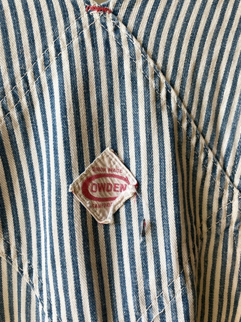 50’s Cowden Hickory Stripe Overalls - 39” x 25”