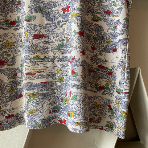 80's Jungle Print Top - Small