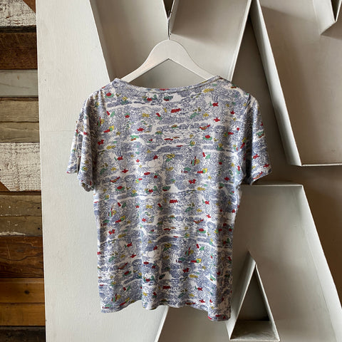 80's Jungle Print Top - Small