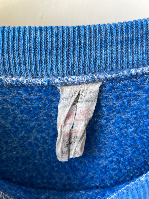 80’s Blue Poly Raglan Crewneck - Medium