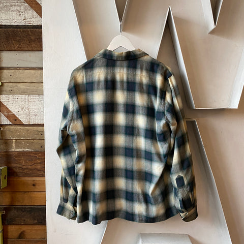 60's Shadow Plaid Flannel - Large