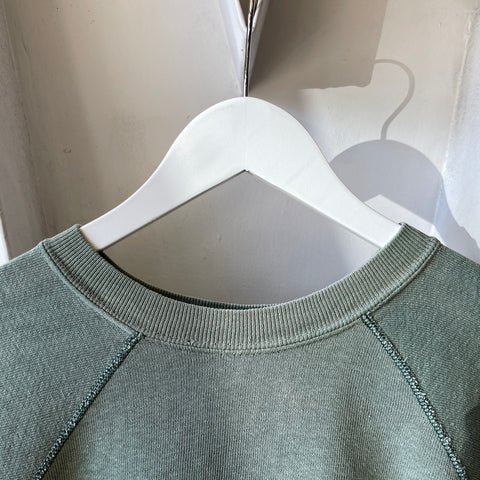60’s Faded Green Raglan Sweatshirt - Small