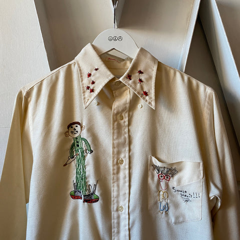 70's Embroidered Shirt - Large