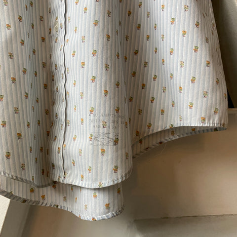 70's Floral Button Up Short Sleeve Shirt - Large