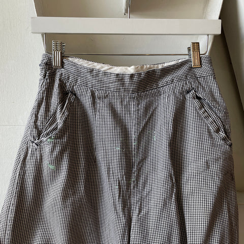 60’s Side Zip Houndstooth Trousers - 25” x 23.5”