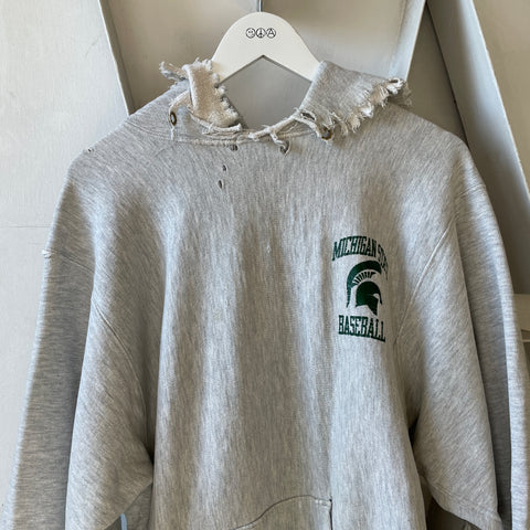 90’s Thrashed Reverse Weave Hoodie - XL