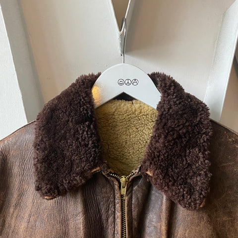 70's Shearling Bomber Jacket - Large