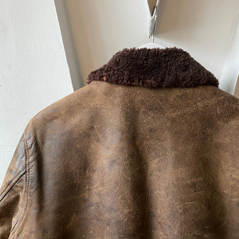 70's Shearling Bomber Jacket - Large