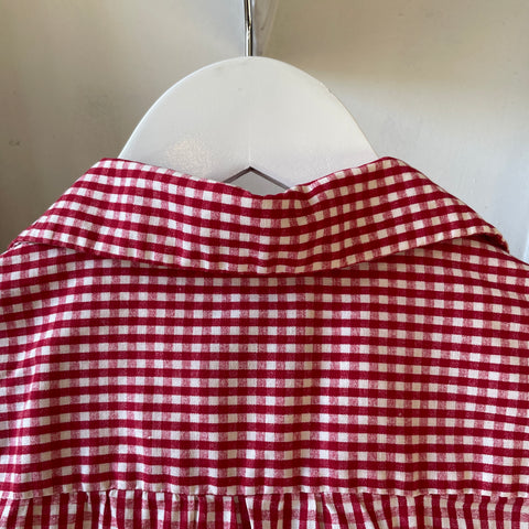 50’s Gingham Check Short Sleeve Shirt - Large