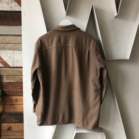 70's Brown Wool Button Up - Large