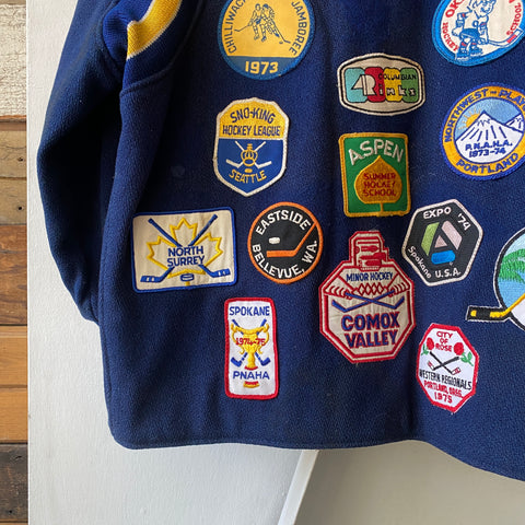 70's Snoopy x Hockey Varsity Jacket - Large