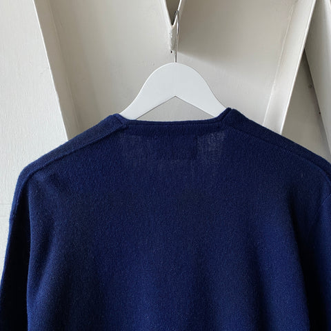 70’s Navy Blue Cardigan - Large