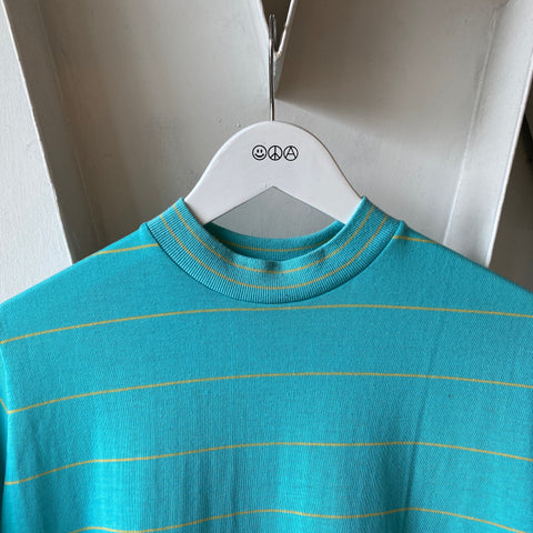 70’s Mock Neck Stripe Tee - Small/Med