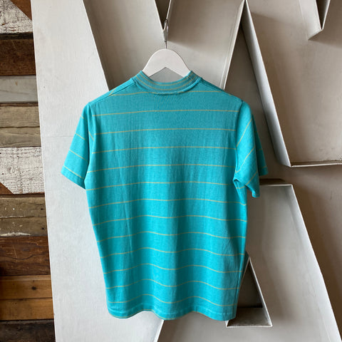 70’s Mock Neck Stripe Tee - Small/Med